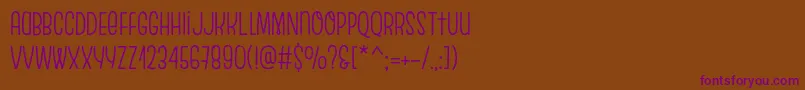 EscalopeCrustOne-Schriftart – Violette Schriften auf braunem Hintergrund