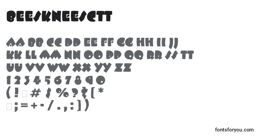 Schriftart Beeskneesctt – Alphabet, Zahlen, spezielle Symbole