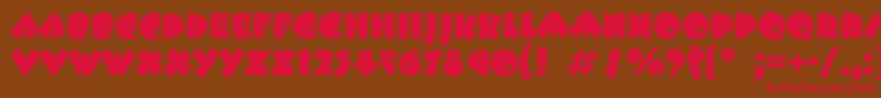 Beeskneesctt Font – Red Fonts on Brown Background