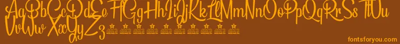 BeautifulPeoplePersonalUse Font – Orange Fonts on Brown Background