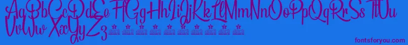 BeautifulPeoplePersonalUse Font – Purple Fonts on Blue Background