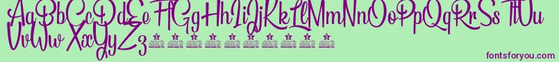BeautifulPeoplePersonalUse-Schriftart – Violette Schriften auf grünem Hintergrund