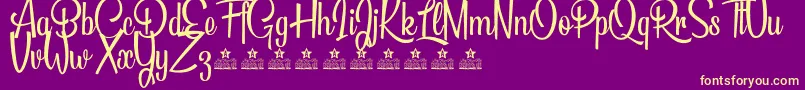 BeautifulPeoplePersonalUse Font – Yellow Fonts on Purple Background