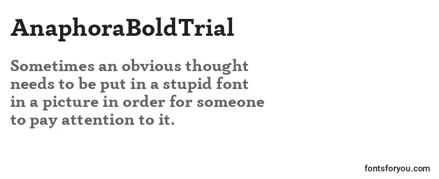 Review of the AnaphoraBoldTrial Font