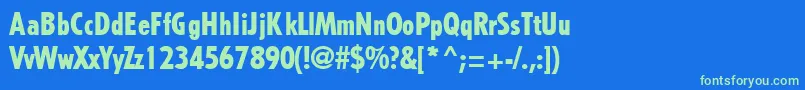 TremoloRegularDb Font – Green Fonts on Blue Background