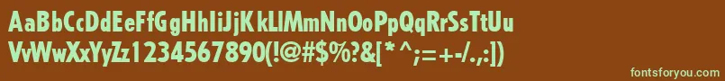 TremoloRegularDb Font – Green Fonts on Brown Background