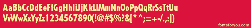 TremoloRegularDb Font – Yellow Fonts on Red Background