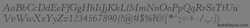 HorleyOsMtLightItalic Font – Black Fonts on Gray Background