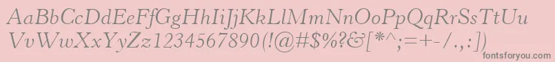 HorleyOsMtLightItalic Font – Gray Fonts on Pink Background