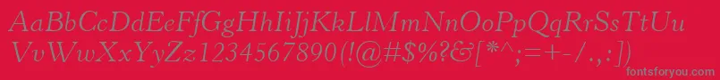 HorleyOsMtLightItalic Font – Gray Fonts on Red Background