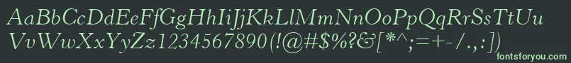 フォントHorleyOsMtLightItalic – 黒い背景に緑の文字