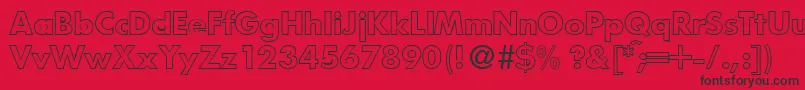 フォントFunctiontwooutlineBold – 赤い背景に黒い文字