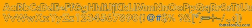 FunctiontwooutlineBold Font – Blue Fonts on Orange Background