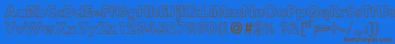 Шрифт FunctiontwooutlineBold – коричневые шрифты на синем фоне