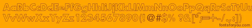 Czcionka FunctiontwooutlineBold – brązowe czcionki na pomarańczowym tle