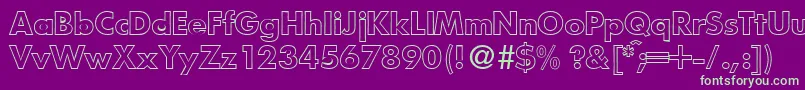 FunctiontwooutlineBold Font – Green Fonts on Purple Background