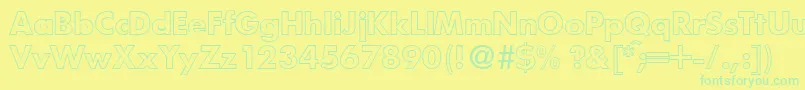 Czcionka FunctiontwooutlineBold – zielone czcionki na żółtym tle