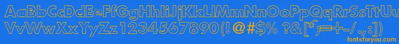 FunctiontwooutlineBold Font – Orange Fonts on Blue Background