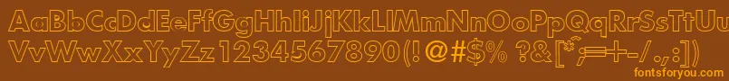 Police FunctiontwooutlineBold – polices orange sur fond brun