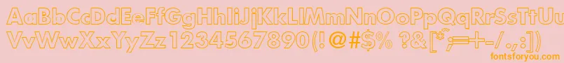 FunctiontwooutlineBold-Schriftart – Orangefarbene Schriften auf rosa Hintergrund