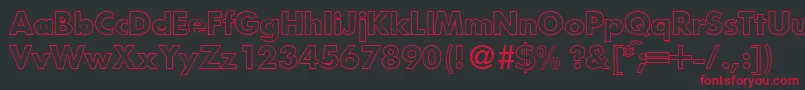 FunctiontwooutlineBold Font – Red Fonts on Black Background