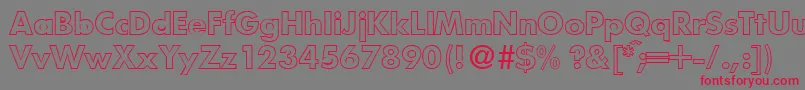 フォントFunctiontwooutlineBold – 赤い文字の灰色の背景