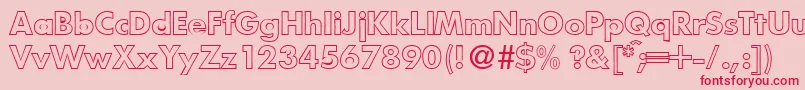 FunctiontwooutlineBold Font – Red Fonts on Pink Background