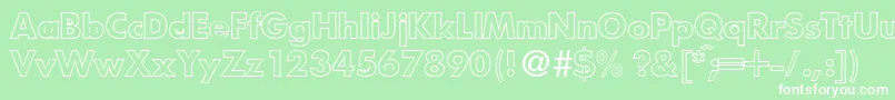 フォントFunctiontwooutlineBold – 緑の背景に白い文字