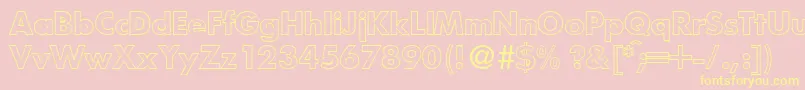 FunctiontwooutlineBold-Schriftart – Gelbe Schriften auf rosa Hintergrund