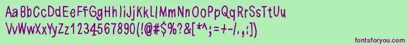 NowYourConscienceIsClear Font – Purple Fonts on Green Background