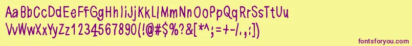 NowYourConscienceIsClear Font – Purple Fonts on Yellow Background