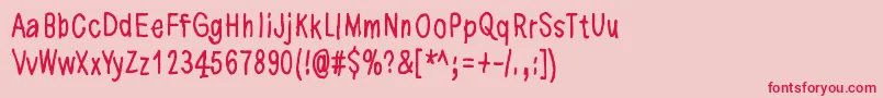 More about NowYourConscienceIsClear Font NowYourConscienceIsClear Font – Red Fonts on Pink Background