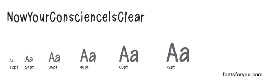 NowYourConscienceIsClear font sizes