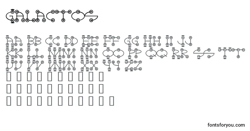 Schriftart Galactos – Alphabet, Zahlen, spezielle Symbole