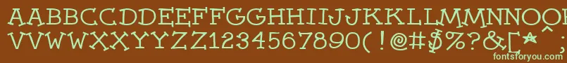 Dummies Font – Green Fonts on Brown Background