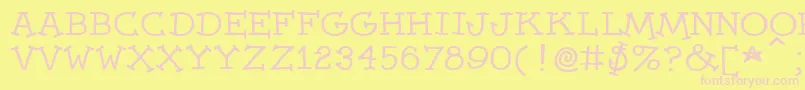 Dummies Font – Pink Fonts on Yellow Background