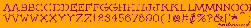 Dummies Font – Purple Fonts on Orange Background