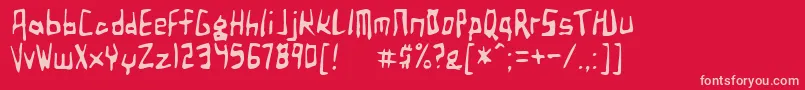 Czcionka BirdlandAeroplane – różowe czcionki na czerwonym tle