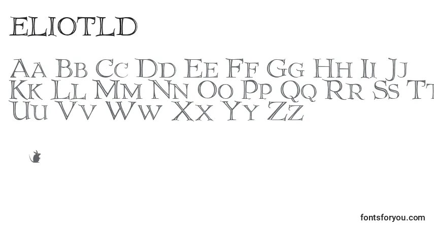 Schriftart 9eliotld – Alphabet, Zahlen, spezielle Symbole