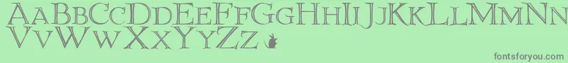 9eliotld Font – Gray Fonts on Green Background