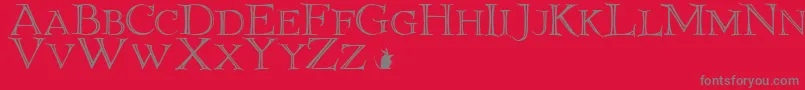 フォント9eliotld – 赤い背景に灰色の文字