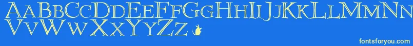 9eliotld Font – Yellow Fonts on Blue Background