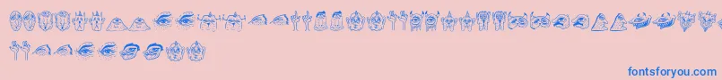 フォントMesse – ピンクの背景に青い文字