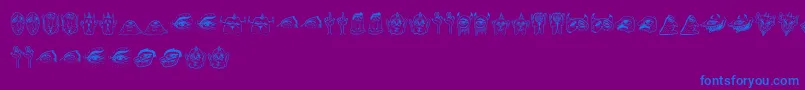 Fonte Messe – fontes azuis em um fundo violeta