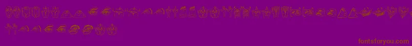 Messe-fontti – ruskeat fontit violetilla taustalla