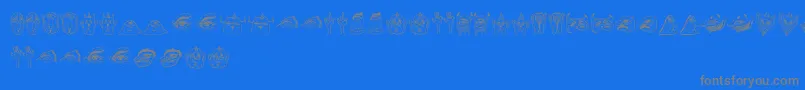 フォントMesse – 青い背景に灰色の文字