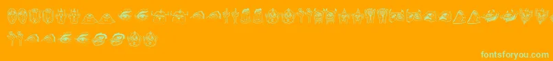 フォントMesse – オレンジの背景に緑のフォント