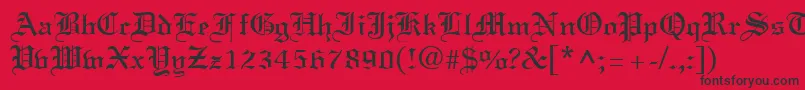 フォントLinustextRegular – 赤い背景に黒い文字