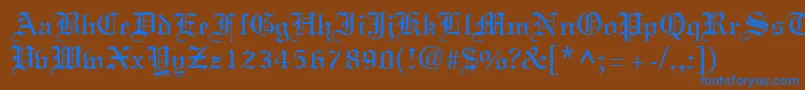 フォントLinustextRegular – 茶色の背景に青い文字