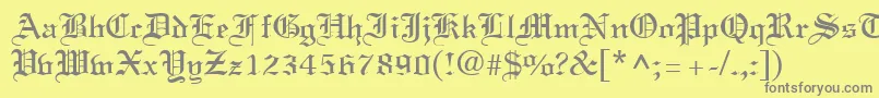 フォントLinustextRegular – 黄色の背景に灰色の文字